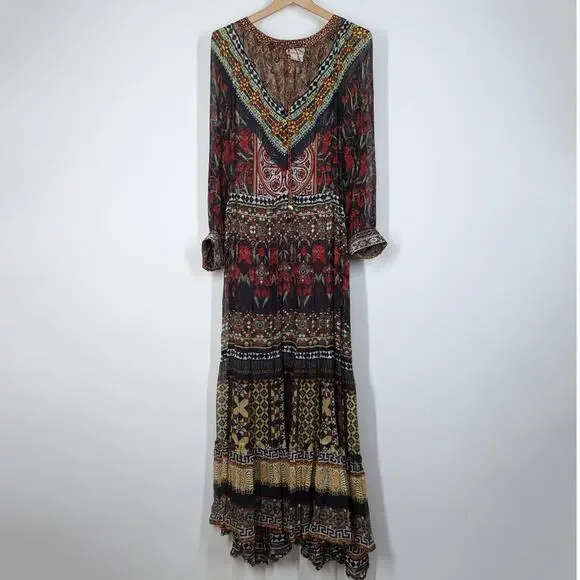 Camilla Long Gathered Panel Maxi Dress Paved In Paisley Size XS Preowned - Picture 5 of 16